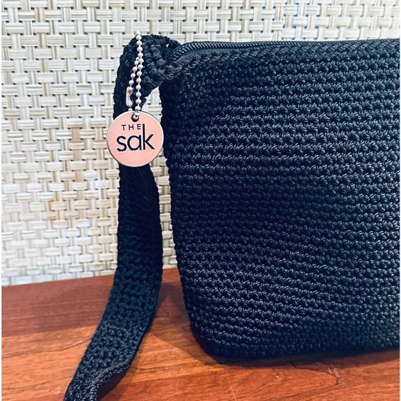VTG 2000s Black The Sak Crochet Shoulder Bag #2 - Picture 2 of 12